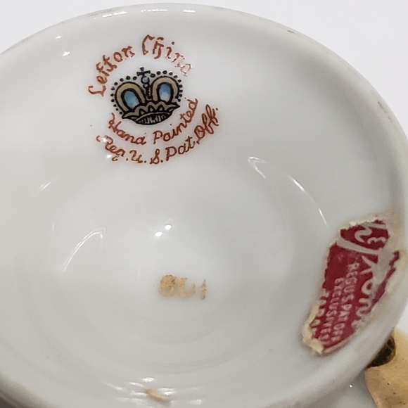 Lefton China Hand Painted Tea Cup and Saucer - Picture 8 of 11